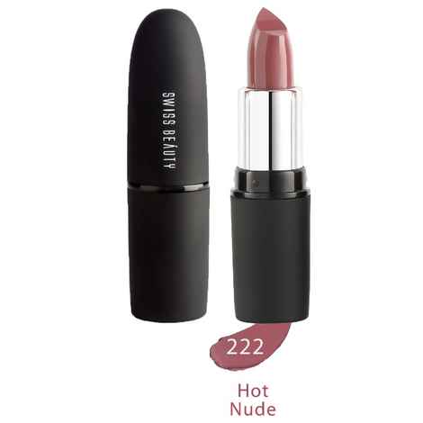 Swiss Beauty Pure Matte Lipstick (3 g) (Hot Nude - 222)-SB-S6-222