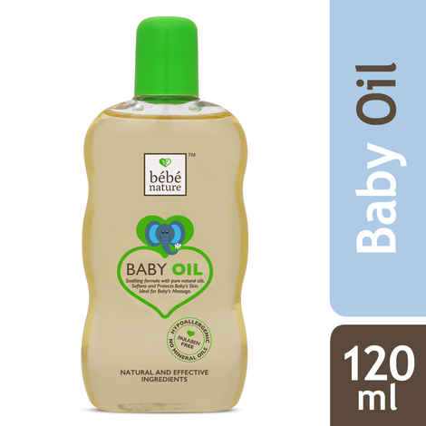 Bebe Nature Natural Baby Massage Oil with Sweet Almond Oil & Natural Vitamin E (120 ml)