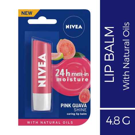 Buy NIVEA Lip Balm, Pink Guava Shine, 4.8g - Purplle