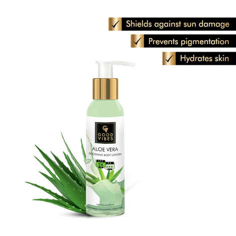 Buy Good Vibes Smoothing Body Lotion with SPF 24 - Aloe Vera (200 ml) - Purplle