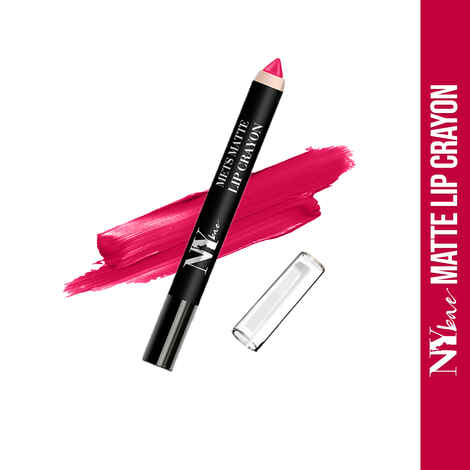 Buy NY Bae Mets Matte Lip Crayon | Satin Texture | Pink | Enriched with Vitamin E - Danger Strike Zone 27 (2.8 g) - Purplle