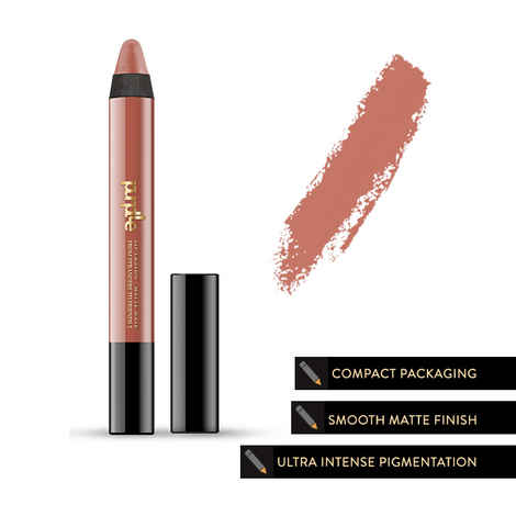 Buy Purplle Lip Crayon, Matte Mate, Brown - From Stranger to Friends 3 | Highly Pigmented | Smudgeproof | Transferproof | Lightweight | Long Lasting | Easy Application (2.8 g) - Purplle