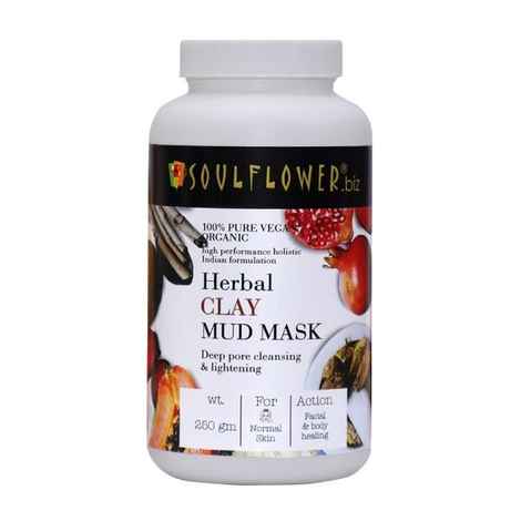 Buy Soulflower Herbal Clay Mud Mask (250 g) - Purplle