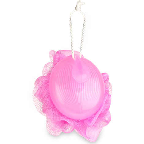 Gorgio Professional Femme Pink Loofah With Handle Grip Color May Vary