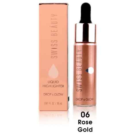 Swiss Beauty Liquid Highlighter Illuminateur Liquide - Drop & Glow (SB-810-06) Rose Gold (18 ml)