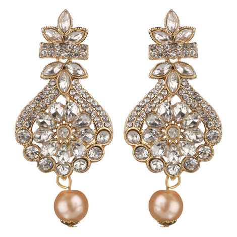Buy Kord Store Traditional Gold Plated Diamond Earrings for Girls & Women. One Pair Of Earring (KSEAR70003) - Purplle