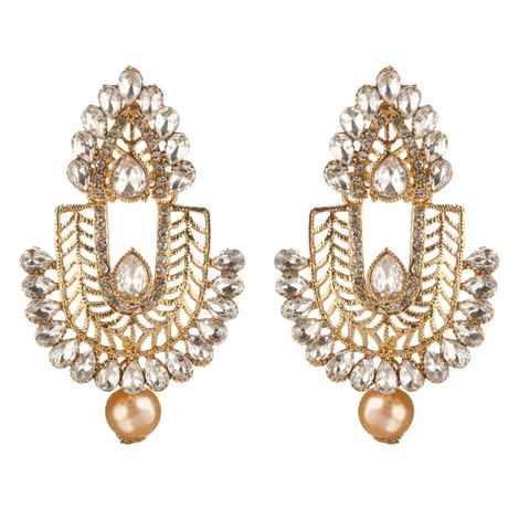 Buy Kord Store Traditional Gold Plated Diamond Earrings for Girls & Women. One Pair Of Earring (KSEAR70016) - Purplle