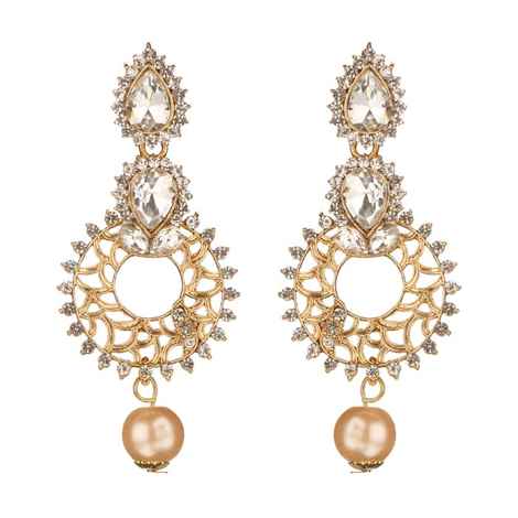 Buy Kord Store Traditional Gold Plated Diamond Earrings for Girls & Women. One Pair Of Earring (KSEAR70021) - Purplle