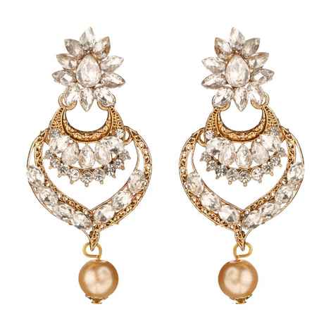 Buy Kord Store Traditional Gold Plated Diamond Earrings for Girls & Women. One Pair Of Earring (KSEAR70022) - Purplle