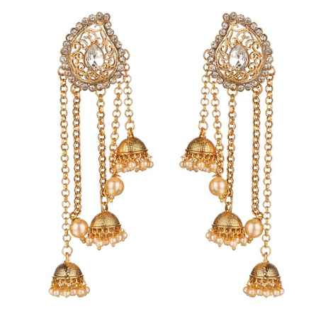 Buy Kord Store Traditional Gold Plated Diamond Earrings for Girls & Women. One Pair Of Earring (KSEAR70027) - Purplle
