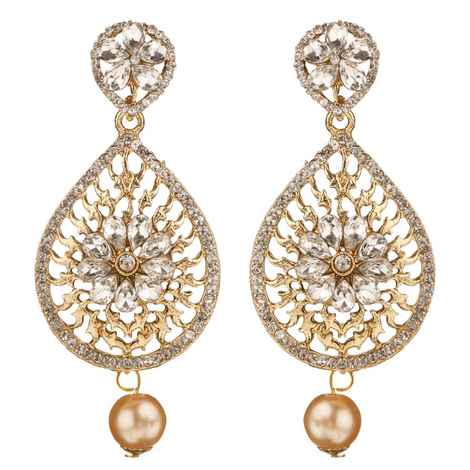 Buy Kord Store Traditional Gold Plated Diamond Earrings for Girls & Women. One Pair Of Earring (KSEAR70033) - Purplle