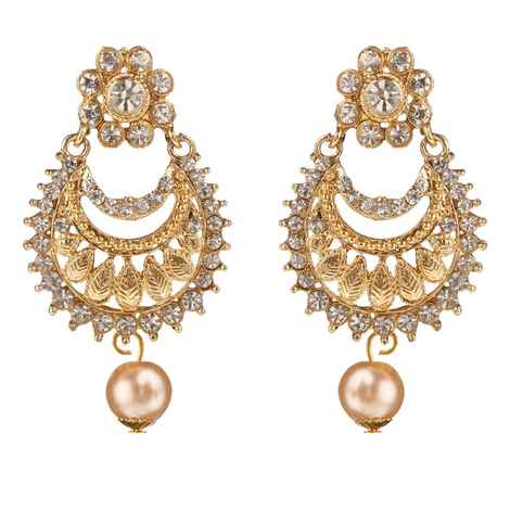 Buy Kord Store Traditional Gold Plated Diamond Earrings for Girls & Women. One Pair Of Earring (KSEAR70034) - Purplle