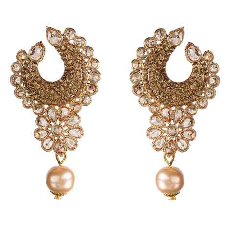 Buy Kord Store Traditional Gold Plated Diamond Earrings for Girls & Women. One Pair Of Earring (KSEAR70038) - Purplle