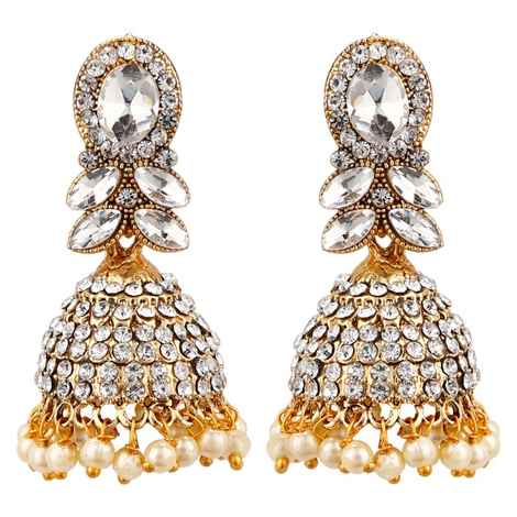 Buy Kord Store Traditional Gold Plated Diamond Earrings for Girls & Women. One Pair Of Earring (KSEAR70050) - Purplle