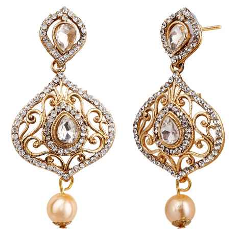 Buy Kord Store Traditional Gold Plated Diamond Earrings for Girls & Women. One Pair Of Earring (KSEAR70051) - Purplle