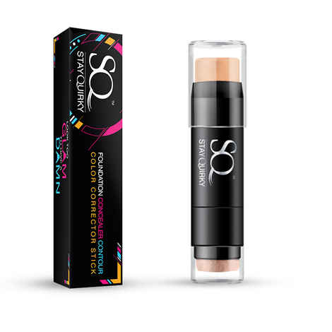 Stay Quirky Foundation Concealer Contour Color Corrector Stick, For Fair - Wheatish Skin - Don't Kiss and Tell 2 (6.5 g)