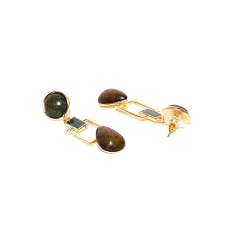 Buy Crunchy Fashion Squarish Crown Flourishing Earrings - Purplle