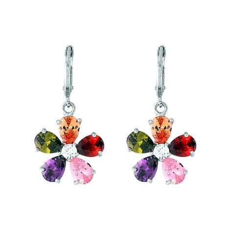 Buy Crunchy Fashion Swiss Zircon Arty Flicked Earrings - Purplle