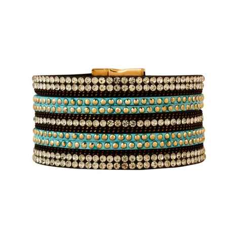 Buy Crunchy Fashion Alloy Gold-plated MUltocolured Bracelet - Purplle