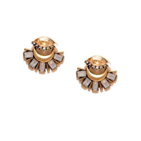 Buy Crunchy Fashion Gold-Toned Crescent-Shaped Studs - Purplle