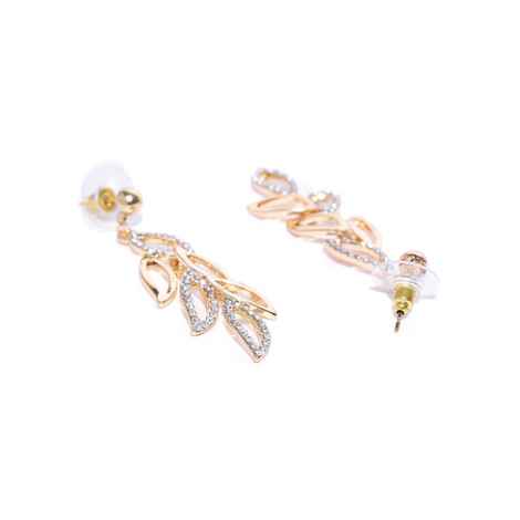 Buy Crunchy Fashion Golden Plated Flower Dangler Earrings - Purplle