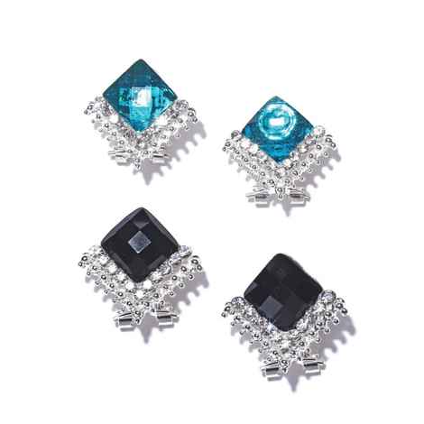 Buy Crunchy Fashion Set of 2 Stone-Studded Studs - Purplle