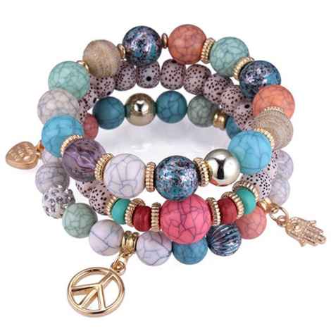 Buy Crunchy Fashion Multicolured Alloy Stone Bracelate - Purplle