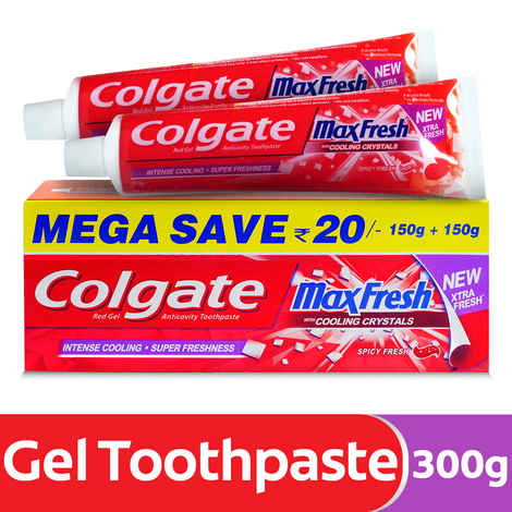Buy Colgate Maxfresh Spicy Fresh Red Gel Toothpaste (300 g) Saver - Purplle