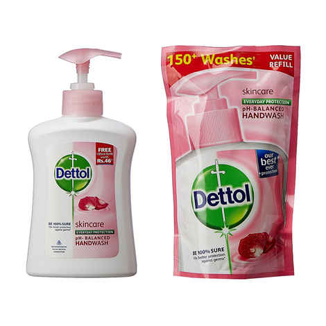 Buy Dettol SKIN CARE EVERYDAY PROTECTION (200 ml) with Dettol Liquid Handwash Refill (175 ml) - Purplle