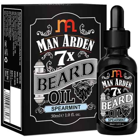 Man Arden 7X Beard Oil (30 ml) (Spearmint) - 7 Premium Oils Supports Beard Growth & Nourishment