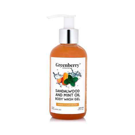 Greenberry Organics Sandalwood & Mint Oil Body Wash Gel (200 ml)