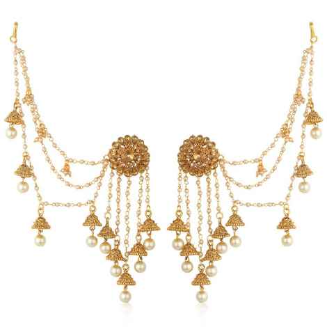 Buy Sukkhi Glorious Gold Plated Wedding Jewellery Bahubali Inspired Long Chain Jhumki Earrings For Women - Purplle