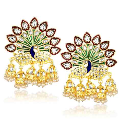 Buy Sukkhi Peacock Multi Jhumki Earrings For Women - Purplle
