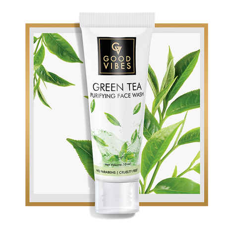 Buy Good Vibes Purifying Face Wash - Green Tea - Travel Size (10 ml) - Purplle