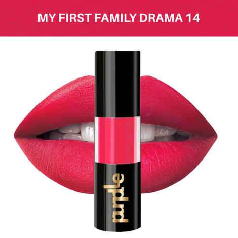 Purplle Ultra HD Matte Liquid Lipstick, Pink, My First Family Drama 14 (4.8 ml) | Highly Pigmented | Non-drying | Long Lasting | Easy Application | Water Resistant | Transferproof | Smudgeproof | (4.8 ml)