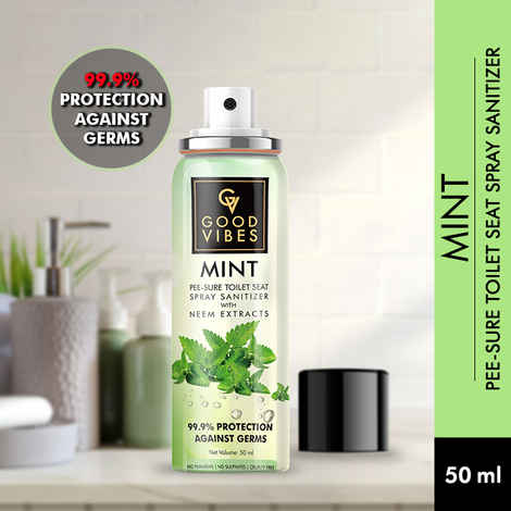 Good Vibes Mint Pee-Sure Toilet Seat Spray and Sanitizer with Neem Extracts (50 ml)