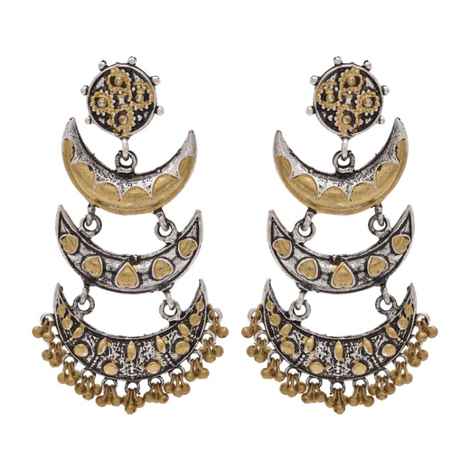 Buy Kord Store Special Triple Moon With Heart Design Indian Traditional Earring KSEAR70072 - Purplle