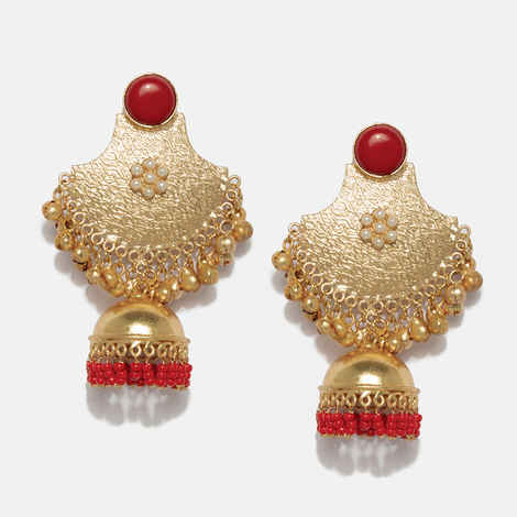 Buy Ferosh Nudara Pearl Red Earrings - Purplle