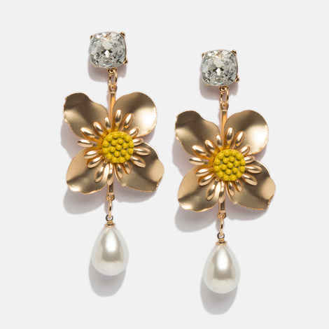 Buy Ferosh Sirvart Floral Drop Earrings - Purplle