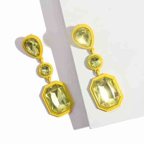 Buy Ferosh Giallo Crystal Drop Earrings - Purplle