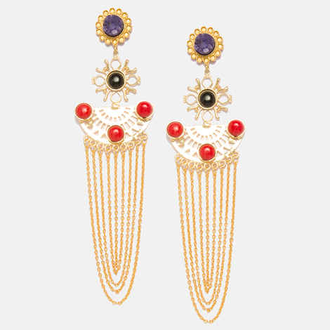 Buy Ferosh Merah Chained Drop Earrings - Purplle