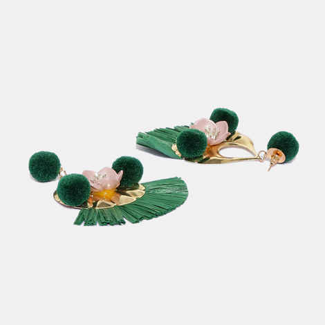Buy Ferosh Clavel Emerald Green Earrings - Purplle