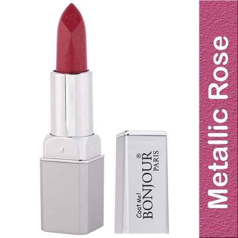 Buy Bonjour Paris Metallic Shine Lipstick (Metallic Rose) (4.2 g) - Purplle