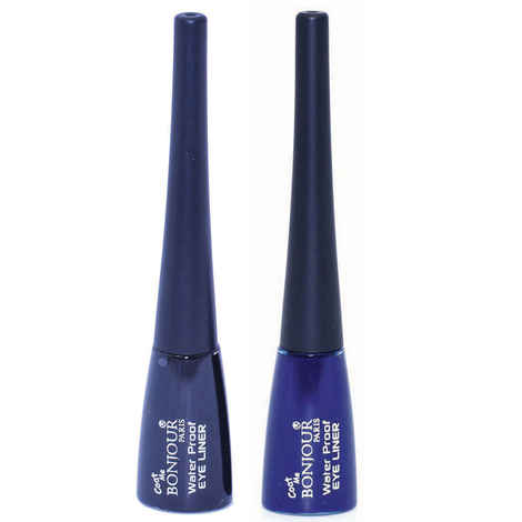 Bonjour Paris Waterproof Eye Liner, Black/Navy Blue (10 ml)