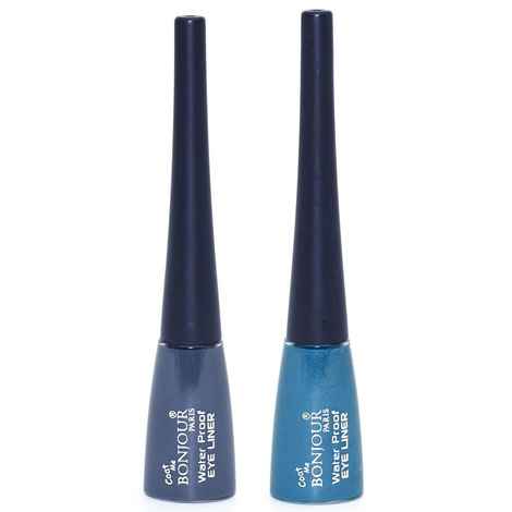 Bonjour Paris Waterproof Eye Liner, Aqua Blue/Ash Grey (10 ml)