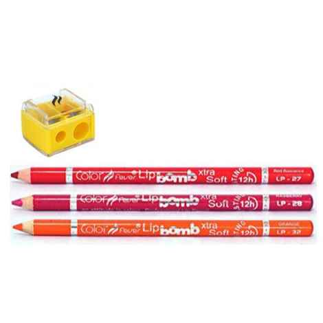 Color Fever Lip Liner Budget Pack - Red/Raspberry/Orange - Sharpener (5.7 g)