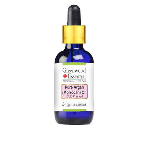 Greenwood Essential Pure Argan (Moroccan) Oil (Argania spinosa) with Glass Dropper 100% Natural Therapeutic Grade Cold Pressed 10ml