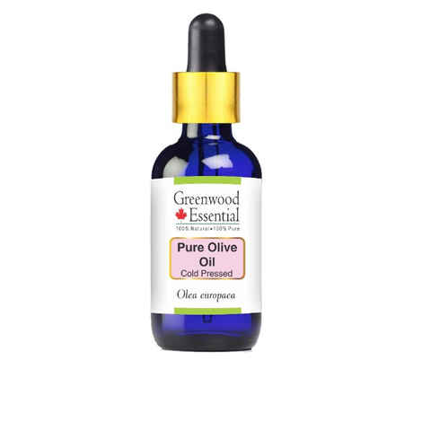 Greenwood Essential Pure Olive Oil (Olea europaea) with Glass Droppper 100% Natural Therapeutic Grade Cold Pressed (50 ml)