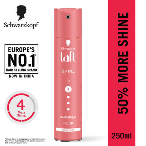 Buy Schwarzkopf TAFT Shine Hair Spray For Shinner Hair With Diamond Luminizer Formula Hold 4 - 250 ml - Purplle