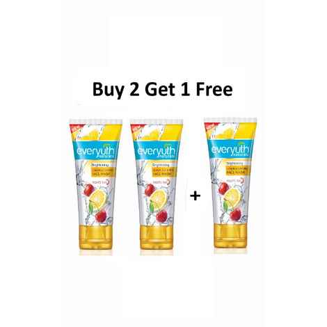 Everyuth Naturals Brightening Lemon and Cherry Facewash (50 g) (Buy 2 Get 1 FREE)